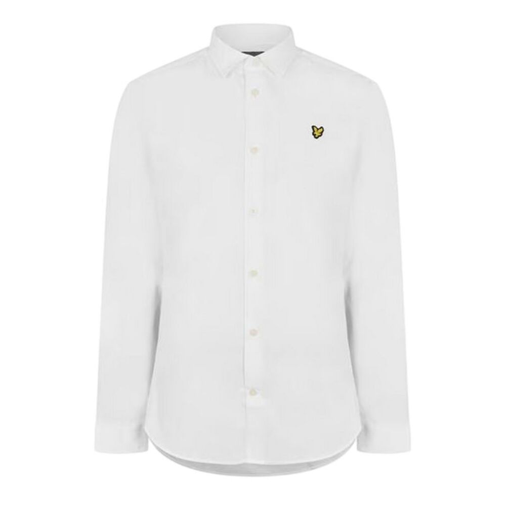 Lyle & Scott Mens Poplin Slim Long-Sleeved Shirt / White